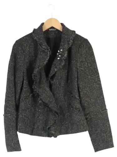 Damen Jacke Gr. 36 Schwarz-Grau Wolle Elegant - BASSET - Modalova