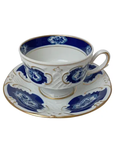 Tasse & Unterteller Blau Weiß Porzellan Antik - PMP 1817 - Modalova