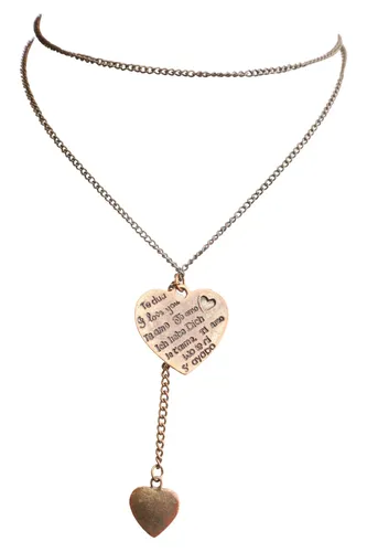 Elegante Statement Halskette Bronze Herz Gravur Damen Schmuck - Stuffle - Modalova