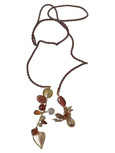 Damen Halskette Retro 110cm Leder Verzierungen - MARC CAIN - Modalova