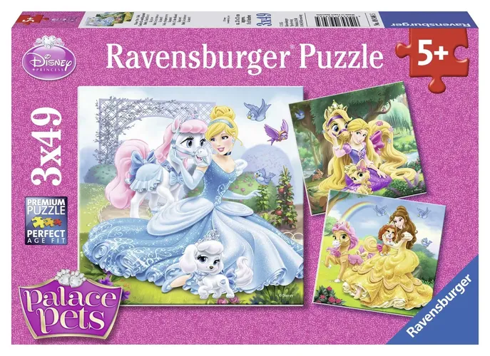 Puzzle 3x49 Teile Disney Prinzessinnen Belle Cinderella Rapunzel - RAVENSBURGER - Modalova