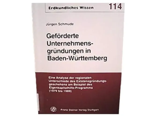 Unternehmensgründungen Baden-Württemberg - Jürgen Schmude - FRANZ STEINER VERLAG - Modalova