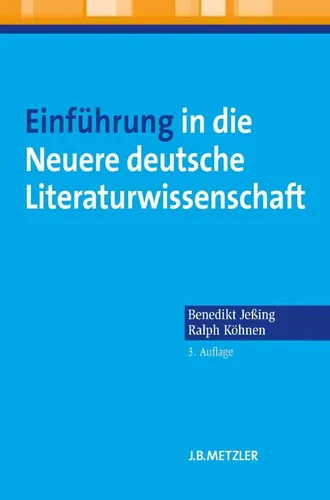 Einführung Neuere dt. Literaturwissenschaft, Jeßing, Köhnen, 3. Auflage - J.B. METZLER - Modalova