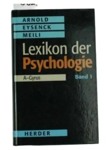 Lexikon der Psychologie Band 1 Hardcover Arnold Eysenck Meili - HERDER - Modalova
