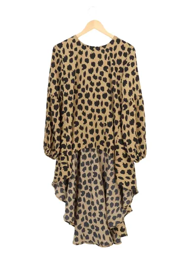 Damen Midi Kleid Leopardenmuster Größe S Polyester - APRICOT - Modalova