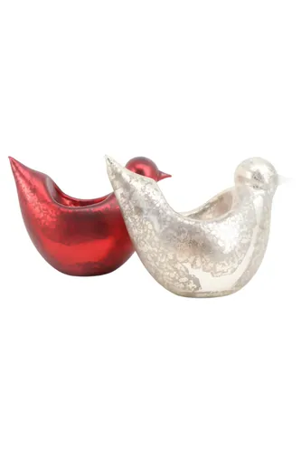 Teelichthalter Vögel Set Rot Weiß-Silber Deko - PARTYLITE - Modalova