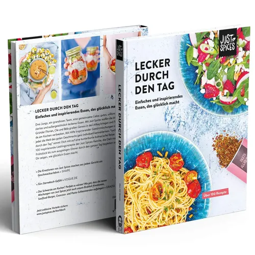 Kochbuch 'Lecker durch den Tag' Hardcover Silber - JUST SPICES - Modalova