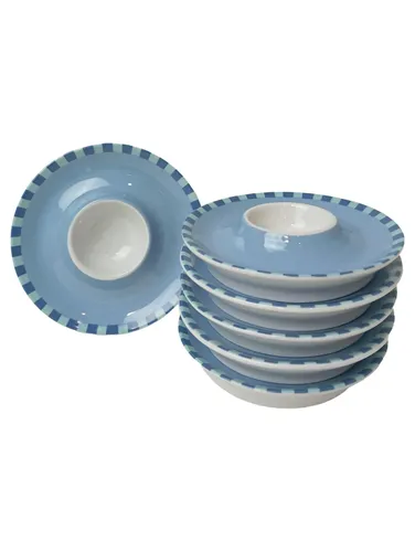 Eierbecher Set Streifen Keramik - DESSINA - Modalova