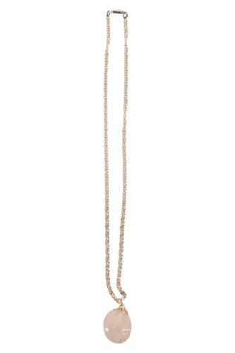 Damen Halskette Rosenquarz Anhänger Gold Eleganter Schmuck - Stuffle - Modalova
