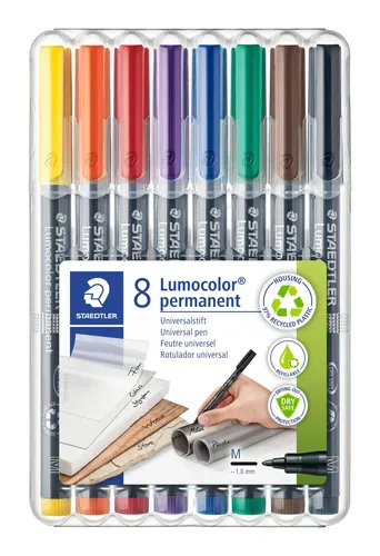 Lumocolor Permanent Marker Set, 8 Farben, Medium - STAEDTLER - Modalova