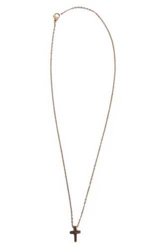 Damen Halskette Goldfarben mit Kreuz Anhänger 22 cm Elegant - Stuffle - Modalova