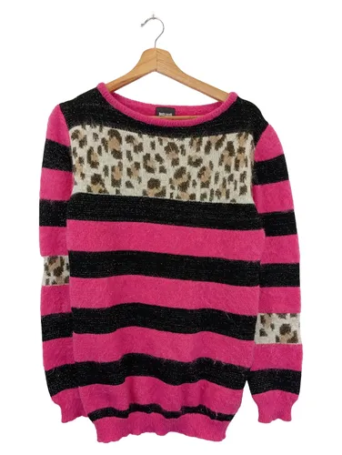 Damen Pullover M Pink Streifen Leopardenmuster - JUST CAVALLI - Modalova