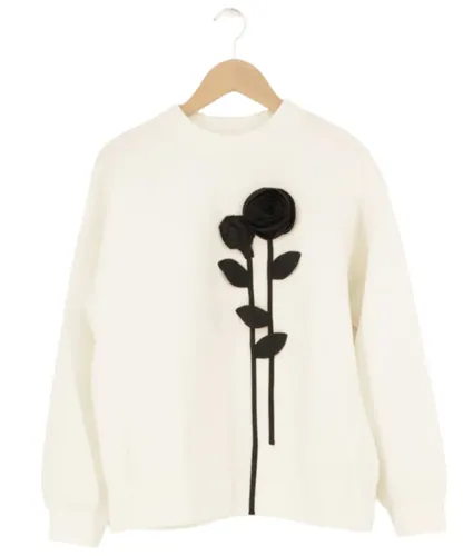 Sweatshirt Blumenapplikation Größe M Damen - IPEKYOL - Modalova