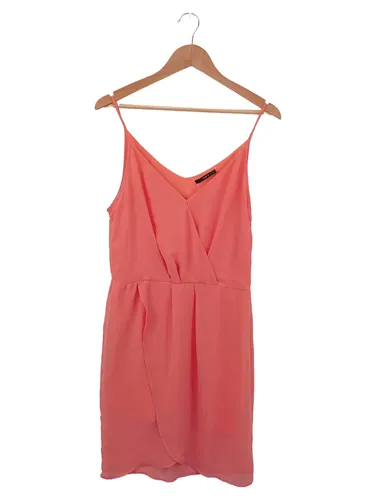 Damen Sommerkleid Korallenrot V-Ausschnitt Gr. 38 - SET - Modalova