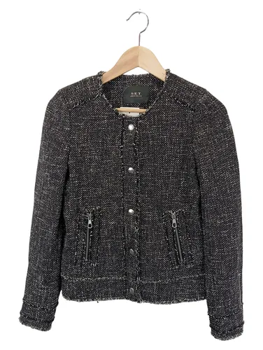 Jacke Größe 36 Schwarz Grau Bouclé Tweed Damen - SET - Modalova