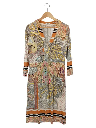 Kleid Damen Gr. 42 Muster Mix Orange Grau Midi - MALVIN - Modalova