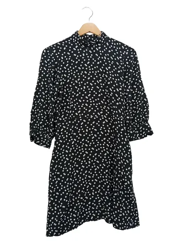 Kleid Schwarz Gepunktet Größe XS Damen Midi - ZARA - Modalova