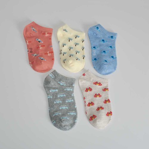 Pack x5 calcetines cortos prints de colores niña - Color: - Merkal - Modalova