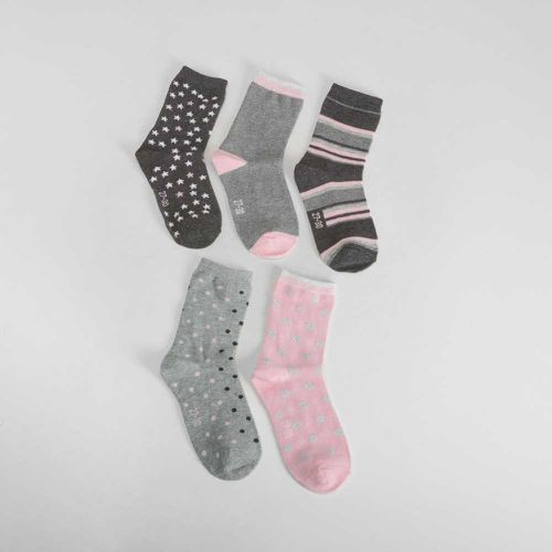 Pack 5x calcetines largos de fantasía gris niña - Color: - Merkal - Modalova
