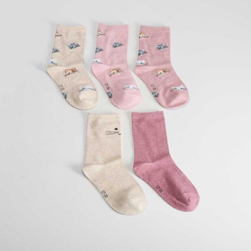 Pack x5 calcetines largos estampado gatos niña - Color: - Merkal - Modalova