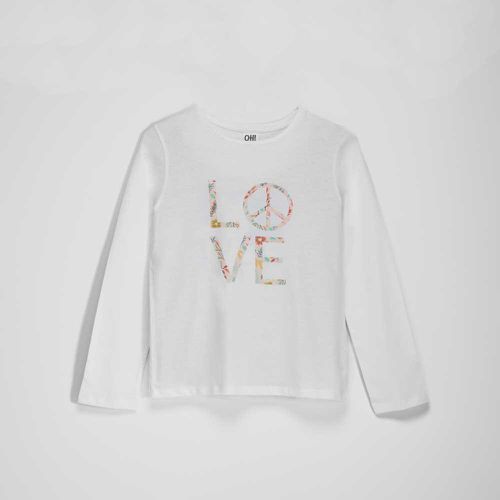 Camiseta manga larga Love blanca niña - Color: - Oh girl! - Modalova