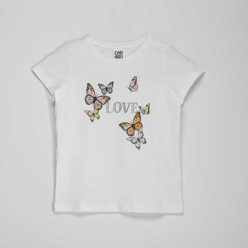 Camiseta blanca mariposas niña - Color: - Oh girl! - Modalova
