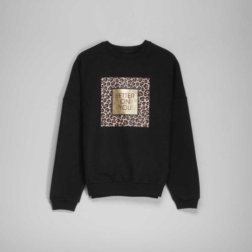 Sudadera negra leopardo mujer - Color: - NYC - Modalova