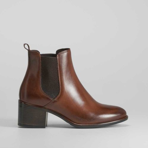 Botín tacón chelsea marrón - Talla: 37 - Fosco - Modalova