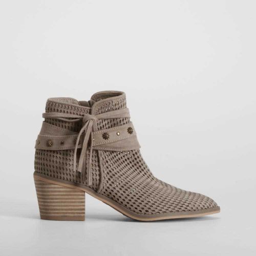 Botín campero tacón trenzado beige - Talla: 37 - Refresh - Modalova