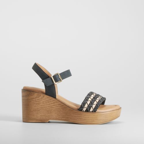 Sandalia de cuña madera negra - Talla: 41 - Senda Road - Modalova