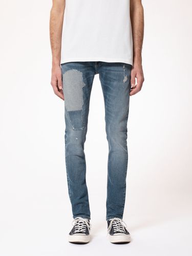 Tight Terry Worn And Patched Mid Waist Tight Fit Men's Organic Jeans W24/L28 Sustainable Denim - Nudie Jeans - Modalova