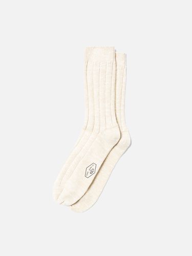 Men Broad Rib Socks Ecru Men's Organic Socks One Size Sustainable Clothing - Nudie Jeans - Modalova