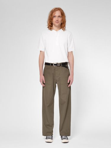 Tuff Tony Fatigue Pants Herringbone Olive High Waist Baggy Khakis W24/L28 Sustainable Denim - Nudie Jeans - Modalova