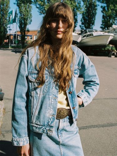 Berit Denim Jacket Desert Women's Organic Denim Jackets X Small Sustainable Clothing - Nudie Jeans - Modalova