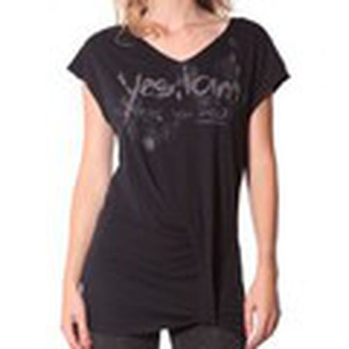 Camiseta Tee-shirt Yes 13q424 Noir para mujer - Rich & Royal - Modalova