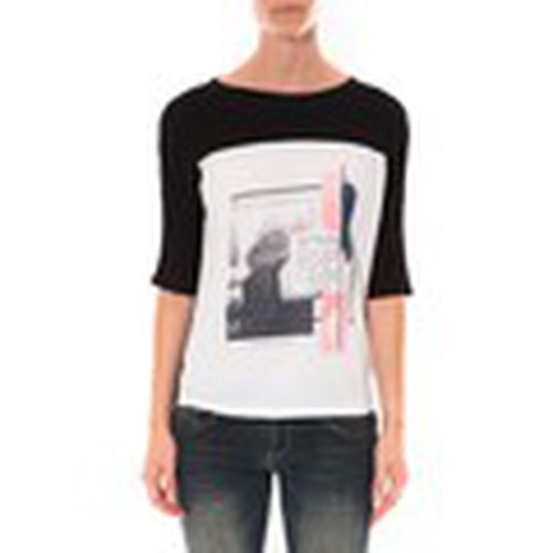 Camiseta Tee shirt Noir Blanc 16409 para mujer - Coquelicot - Modalova
