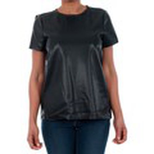 Camiseta 10188470 VMRINA LACE BUTTER S/S TOP LCS BLACK para mujer - Vero Moda - Modalova
