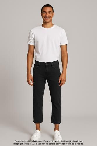 Herren Jeans, schwarz, Kurz-Gr. 26, Elasthan, Baumwolle - Second Hand - engbers - Modalova