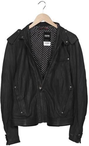 Herren Jacke, schwarz, Gr. M, Leder, Synthetik - Second Hand - Levis - Modalova
