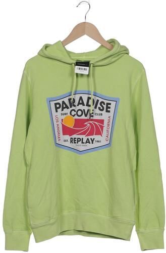 Herren Kapuzenpullover, hellgrün, Gr. L, Baumwolle - Second Hand - Replay - Modalova