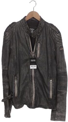 Herren Jacke, grau, Gr. S, Baumwolle, Leder, Synthetik - Second Hand - tigha - Modalova