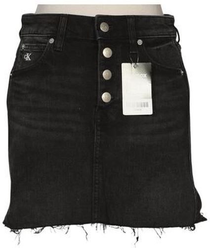 Jeans Damen Rock, schwarz, Gr. W25, Elasthan, Baumwolle, Leder - Second Hand - Calvin Klein - Modalova