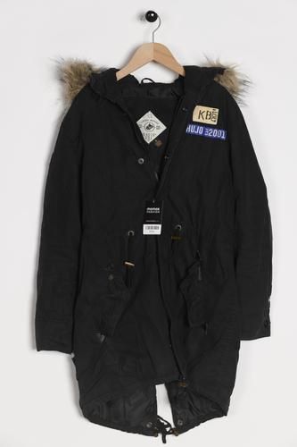 Damen Mantel, schwarz, Gr. S, Baumwolle, Synthetik - Second Hand - Khujo - Modalova