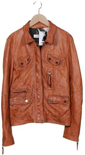 Damen Jacke, braun, Gr. L, Baumwolle, Leder, Synthetik - Second Hand - Oakwood - Modalova