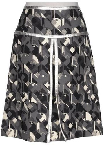 Damen Rock, grau, Gr. EU 34 (IT 40), Synthetik, Wolle, Viskose, Leder, Seide - Second Hand - Prada - Modalova