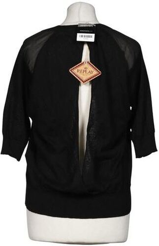 Damen Pullover, schwarz, Gr. S, Leinen, Synthetik, Viskose, Baumwolle - Second Hand - Replay - Modalova