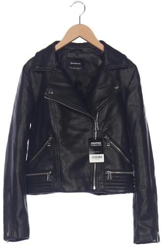 Damen Jacke, schwarz, Gr. S, Baumwolle, Kunstleder, Synthetik, Viskose - Second Hand - Stradivarius - Modalova