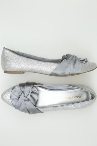 Damen Ballerinas, silber, Gr. EU 37, Kunstleder - Second Hand - Anna Field - Modalova