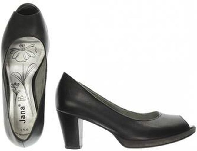 Damen Pumps, schwarz, Gr. EU 38.5, Leder - Second Hand - Jana - Modalova