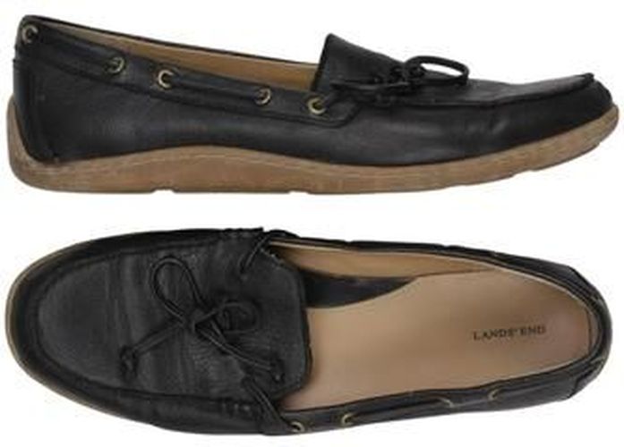 Damen Halbschuh, schwarz, Gr. EU 38.5, Leder - Second Hand - Lands End - Modalova